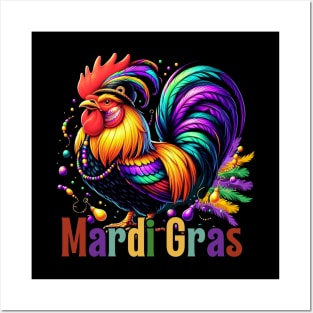 Chicken Beads Mardi Gras Funny Farming Men Women Posters and Art